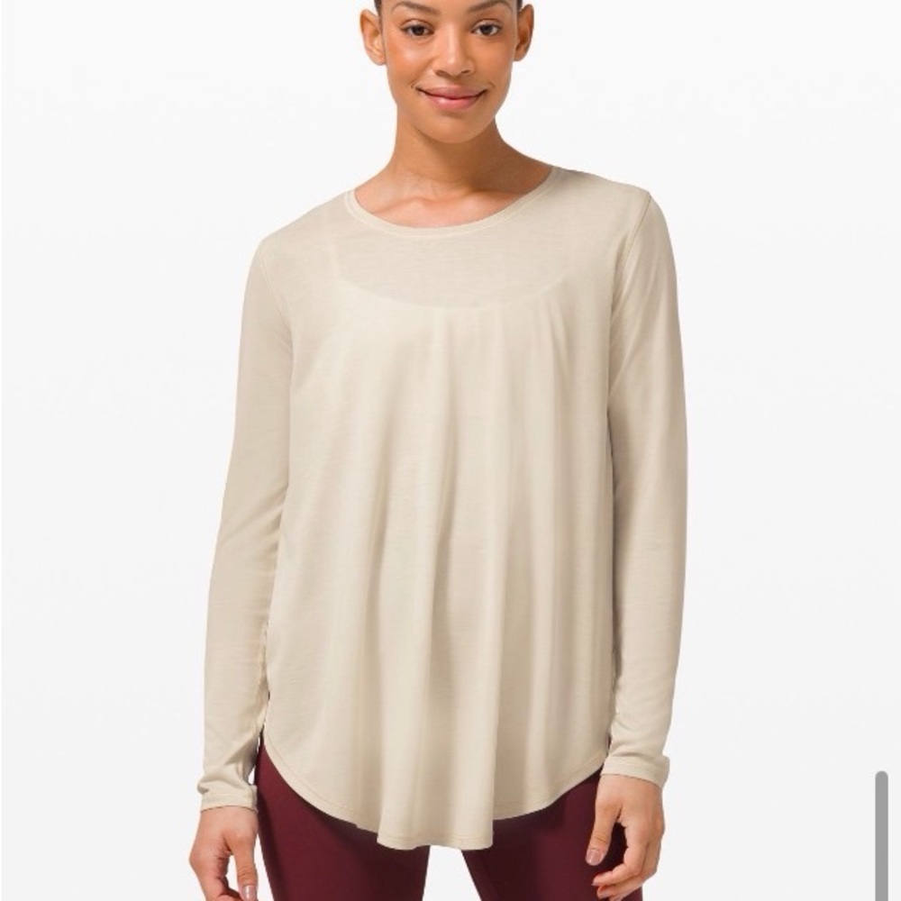 Lululemon Draped Bum Covering Long Sleeve - White Opal